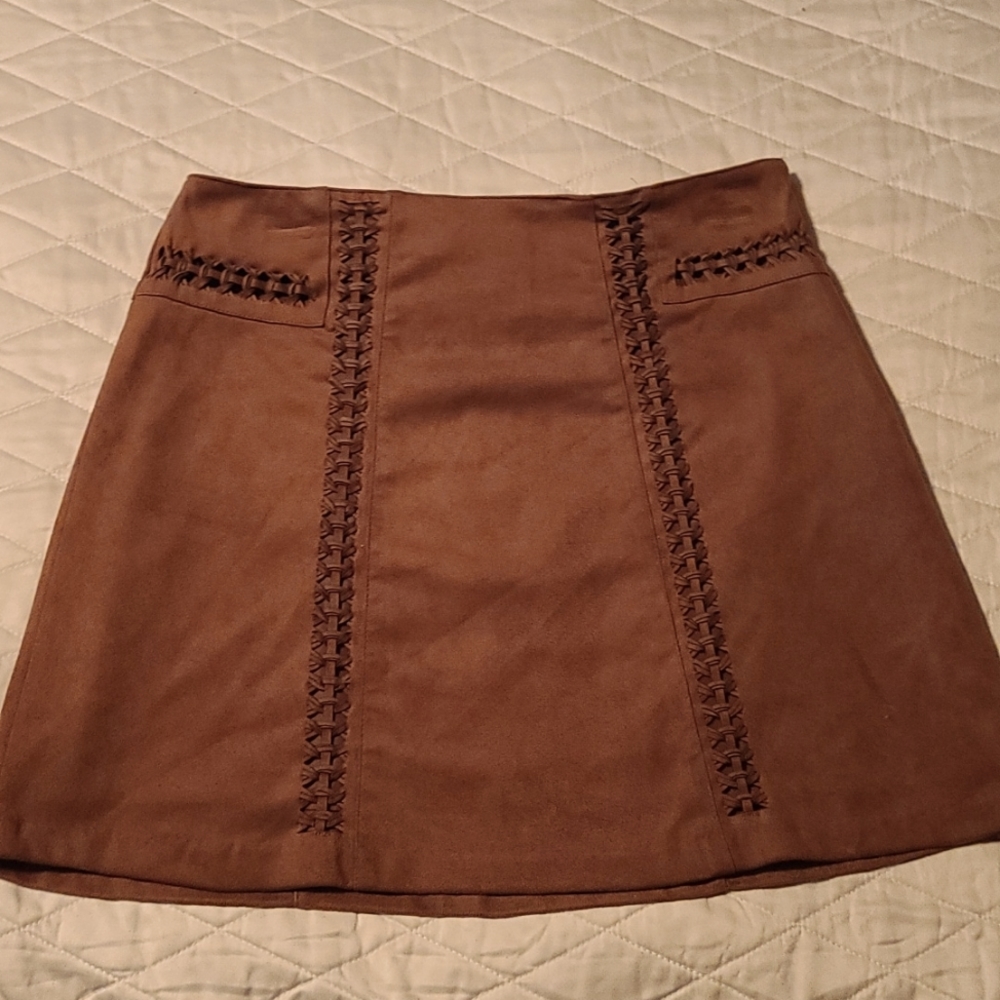 Faux suede mini skirt